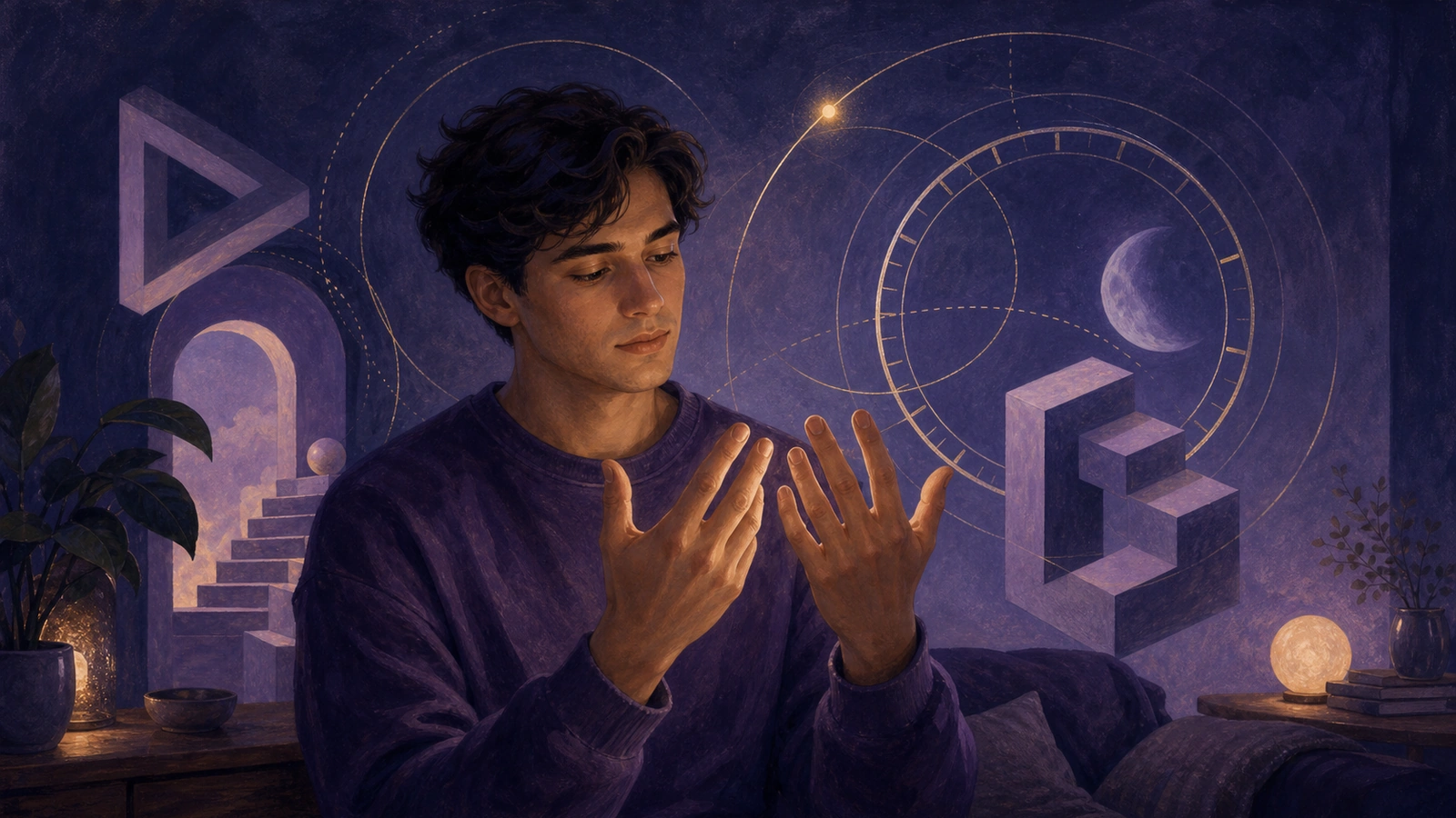 Person practising a reality check
